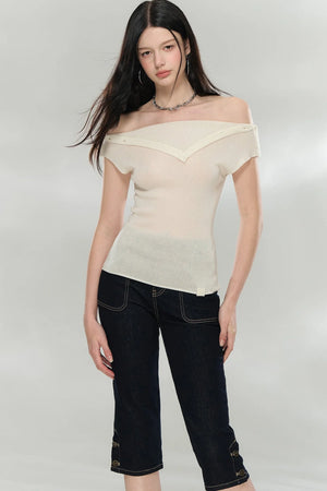 Versatile Off-Shoulder Knit Top