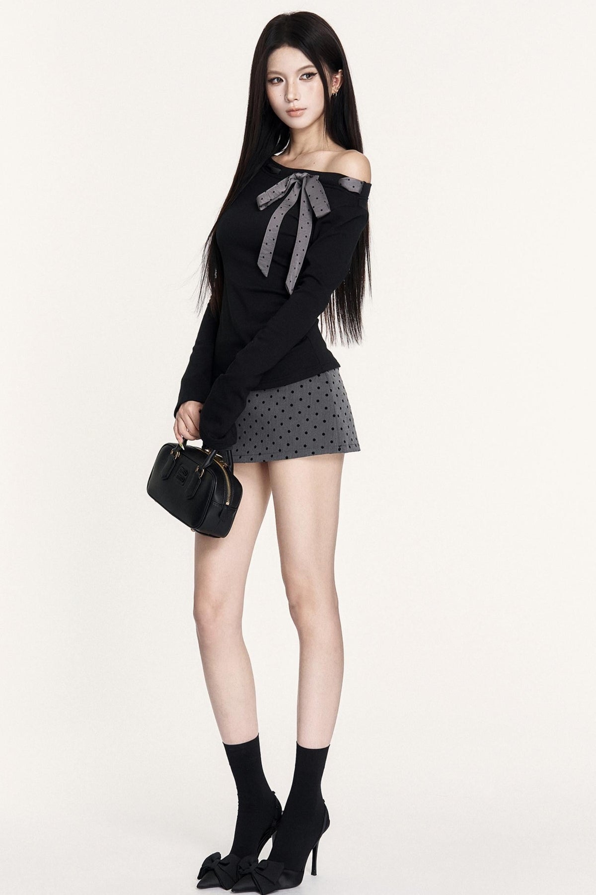 Versatile Polka Dot Hip Skirt