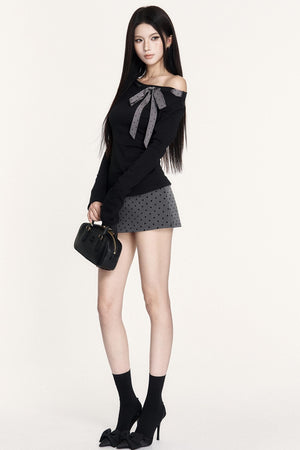 Versatile Polka Dot Hip Skirt