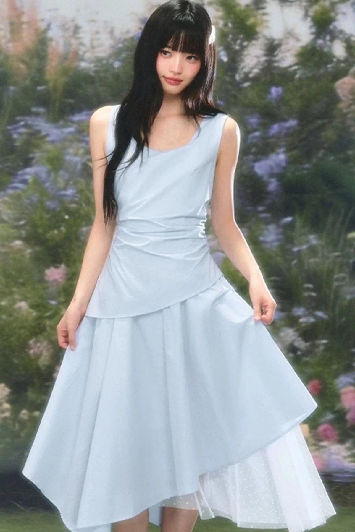 Versatile Square-Neck Patchwork Dress