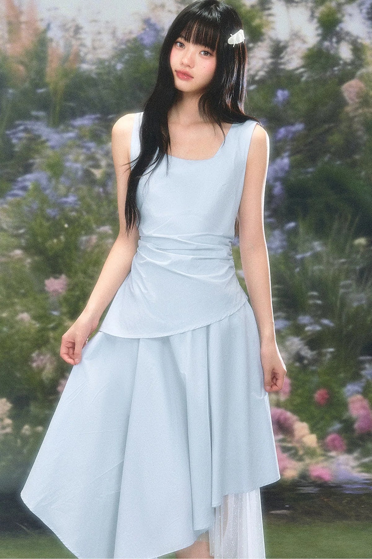 Versatile Square-Neck Patchwork Dress