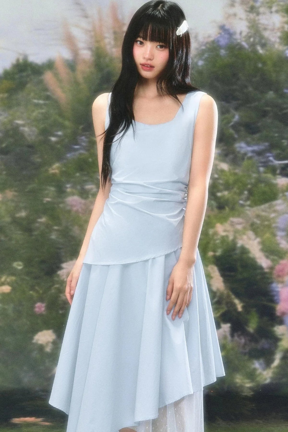 Versatile Square-Neck Patchwork Dress