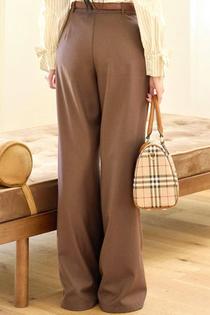 Versatile Tie-Waist Wide-Leg Pants Set-Up