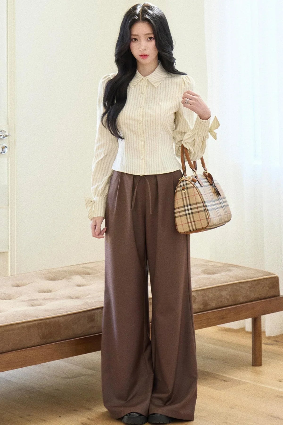 Versatile Tie-Waist Wide-Leg Pants Set-Up