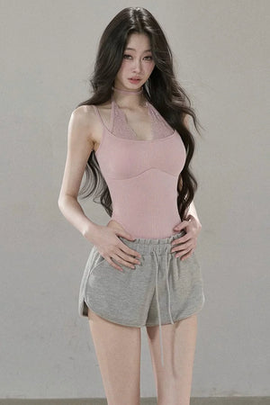 Vertical Ribbed Halter Top