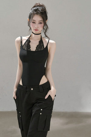 Vertical Ribbed Halter Top