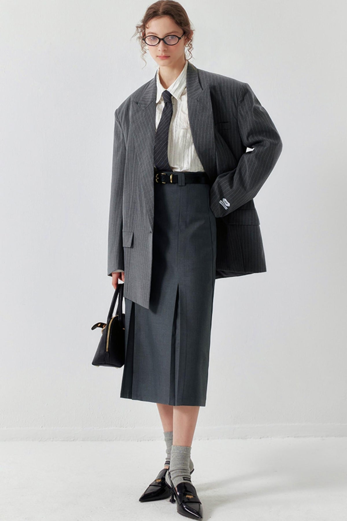 Vertical Stripe Gun-Barrel Suit Jacket