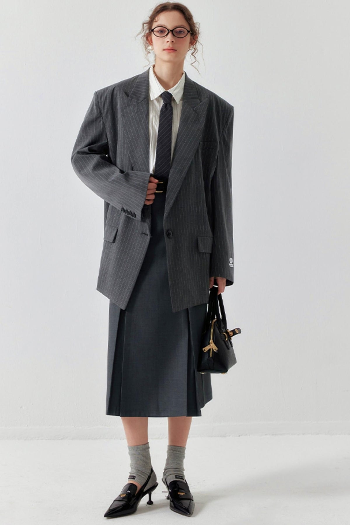 Vertical Stripe Gun-Barrel Suit Jacket