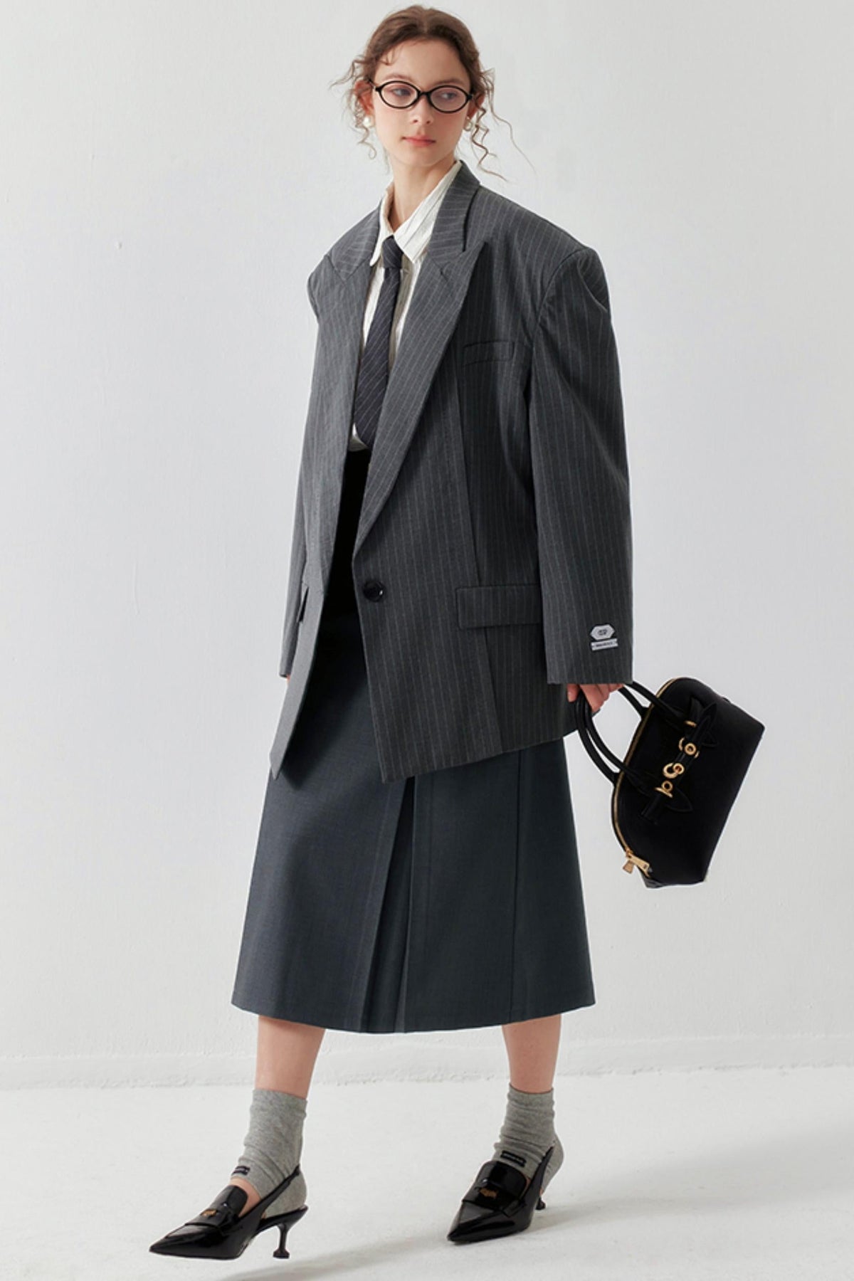 Vertical Stripe Gun-Barrel Suit Jacket