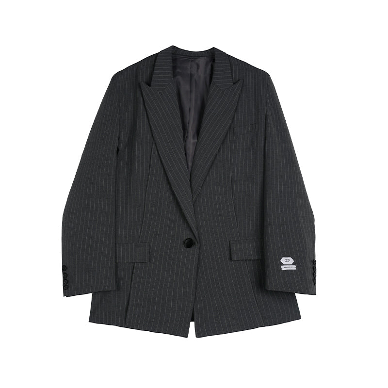 Vertical Stripe Gun-Barrel Suit Jacket