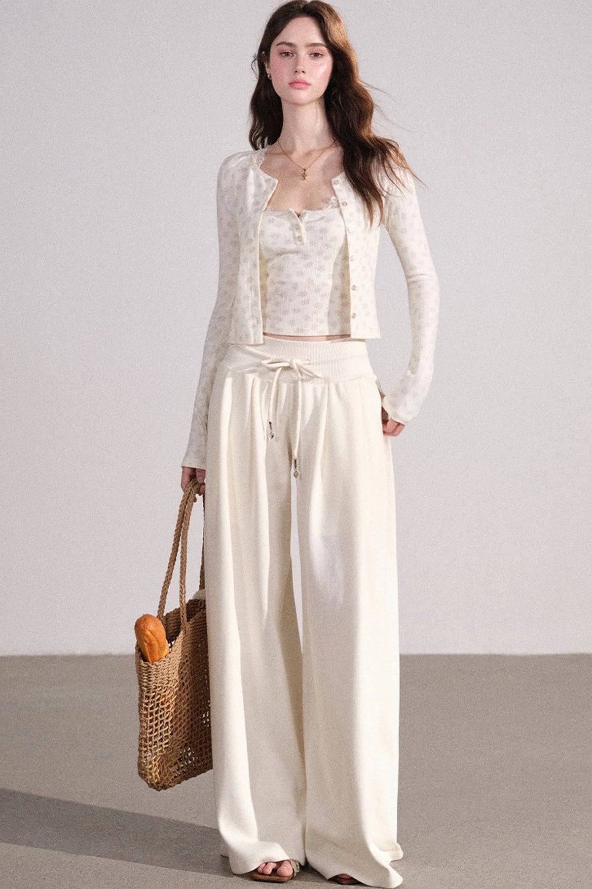 Vest Cardigan And Dress Pants Set-Up