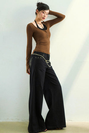Viapitti Halter Neck Faux Lyocell Top