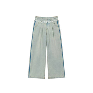 Viapitti Lace Patchwork Straight Jeans