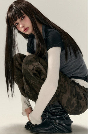 Viapitti Wavy Edge Layered T-Shirt Set-Up