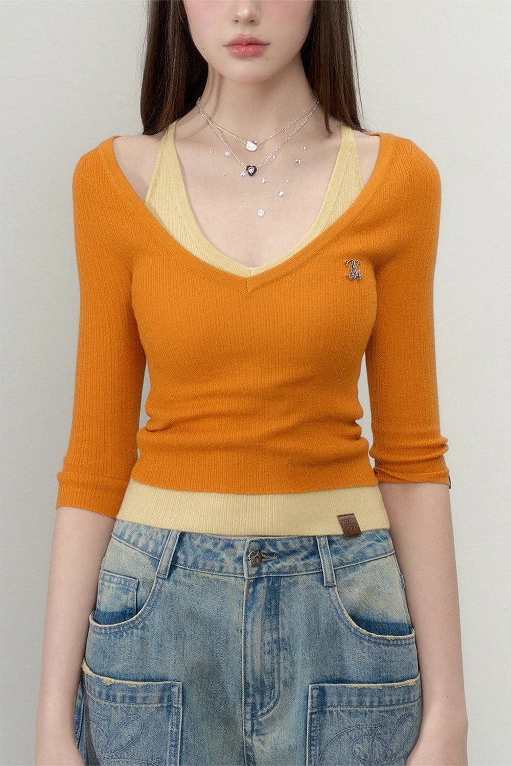 Viapitti Wool Silk V-Neck T-Shirt
