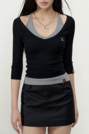 Viapitti Wool Silk V-Neck T-Shirt