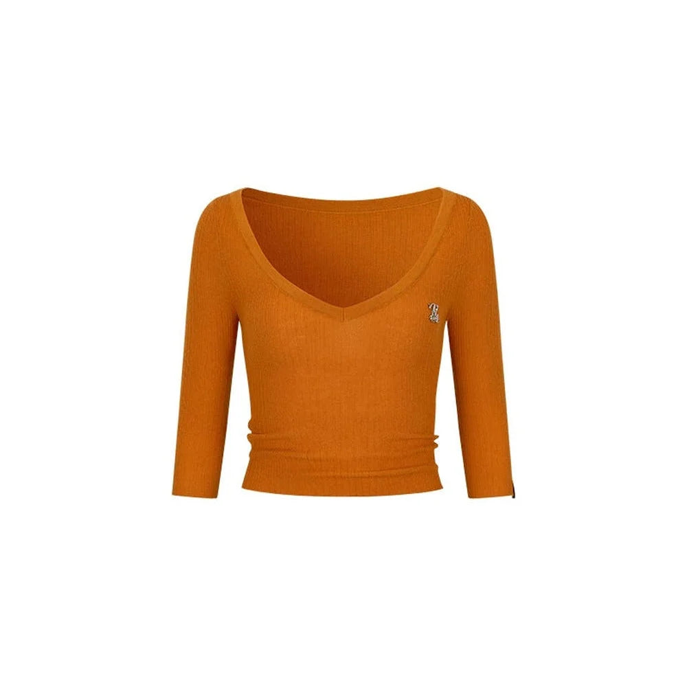 Viapitti Wool Silk V-Neck T-Shirt