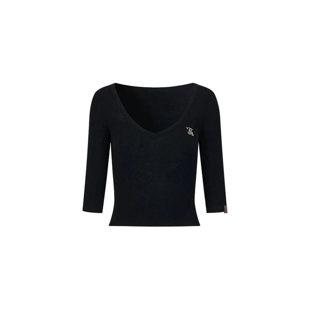 Viapitti Wool Silk V-Neck T-Shirt