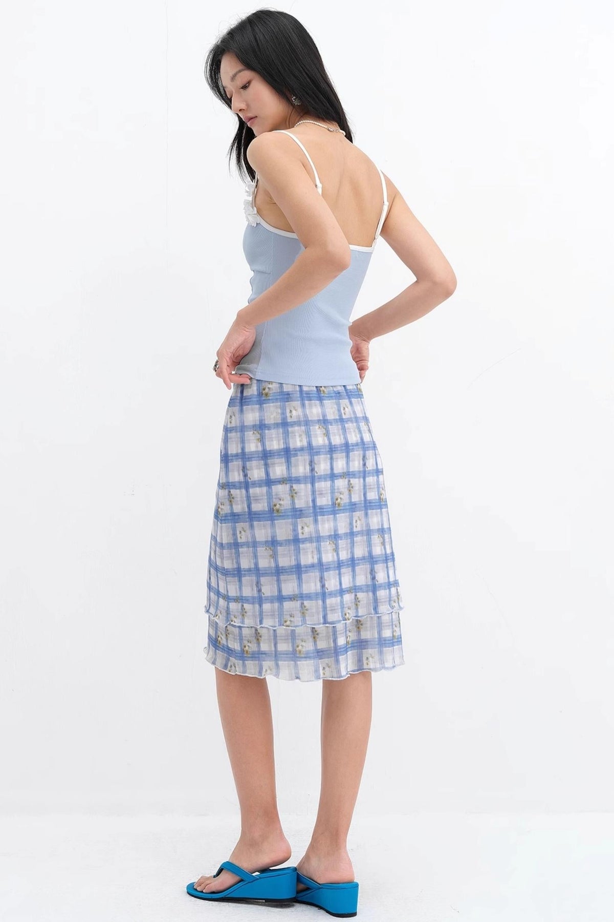 Vibrant Floral Mesh Skirt