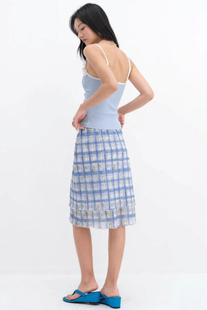 Vibrant Floral Mesh Skirt