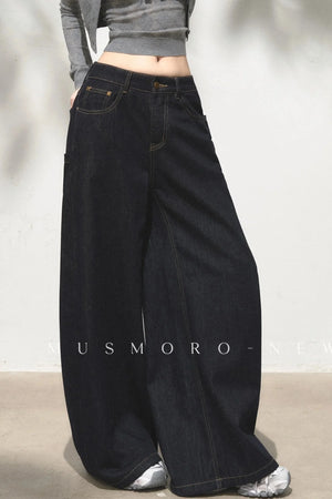 Vintage Asymmetric Denim Pants