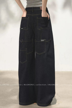 Vintage Asymmetric Denim Pants