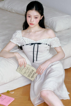 Vintage Asymmetrical Square Neck Blouse Set-Up