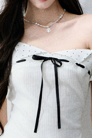 Vintage Asymmetrical Square Neck Blouse Set-Up