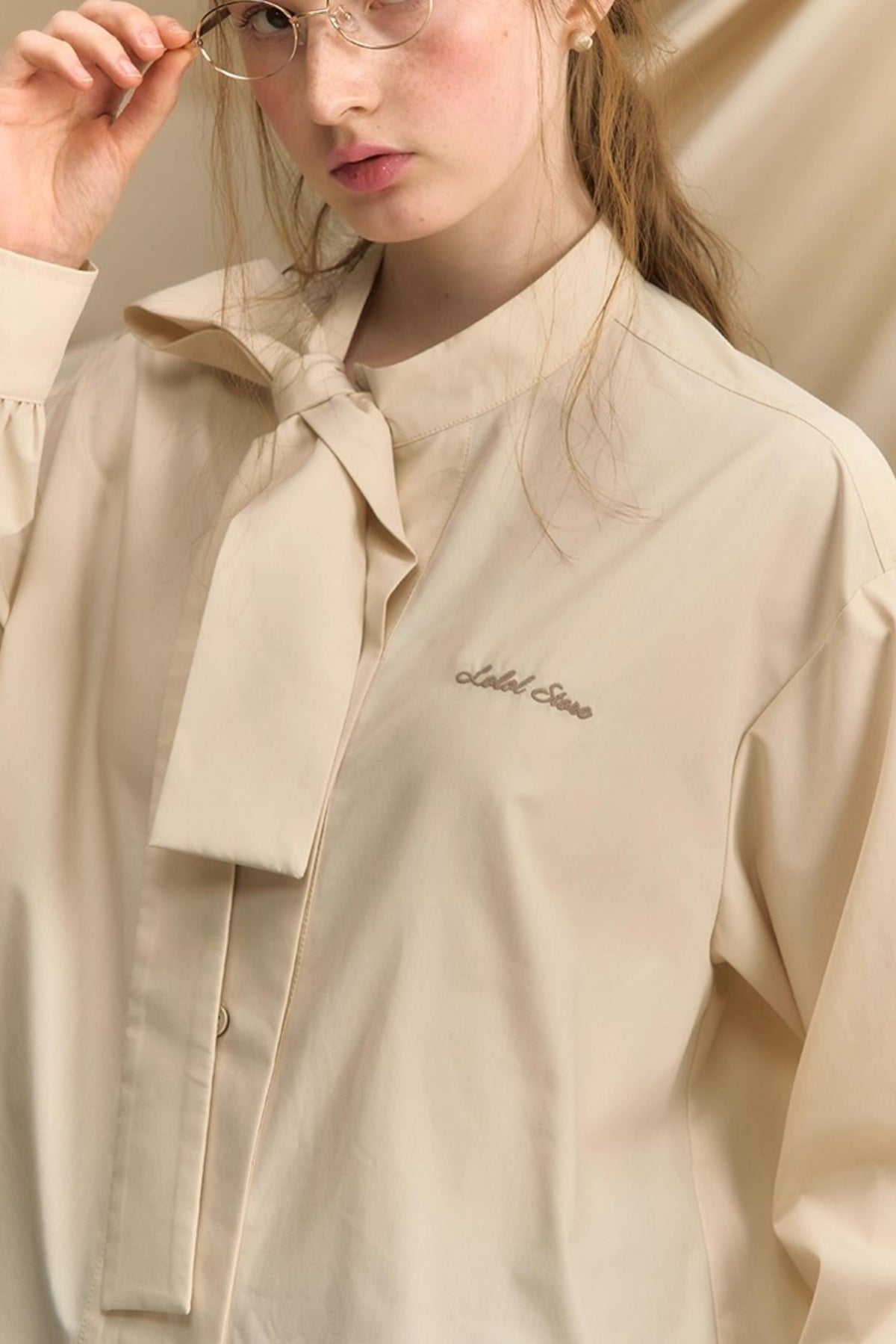 Vintage Bow Strap Striped Shirt