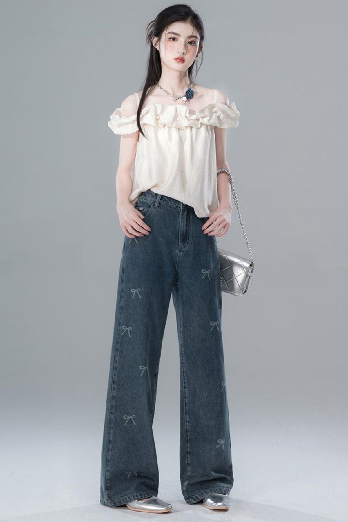 Vintage Bowtie Jeans Pants