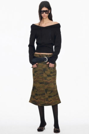 Vintage Camouflage Slimming Mermaid Skirt