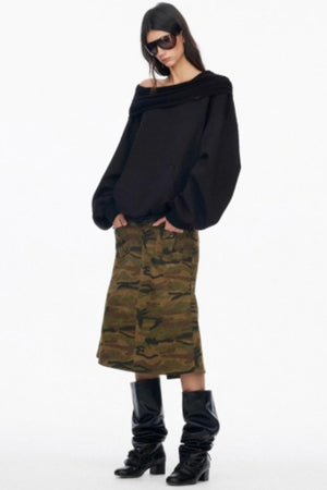 Vintage Camouflage Slimming Mermaid Skirt