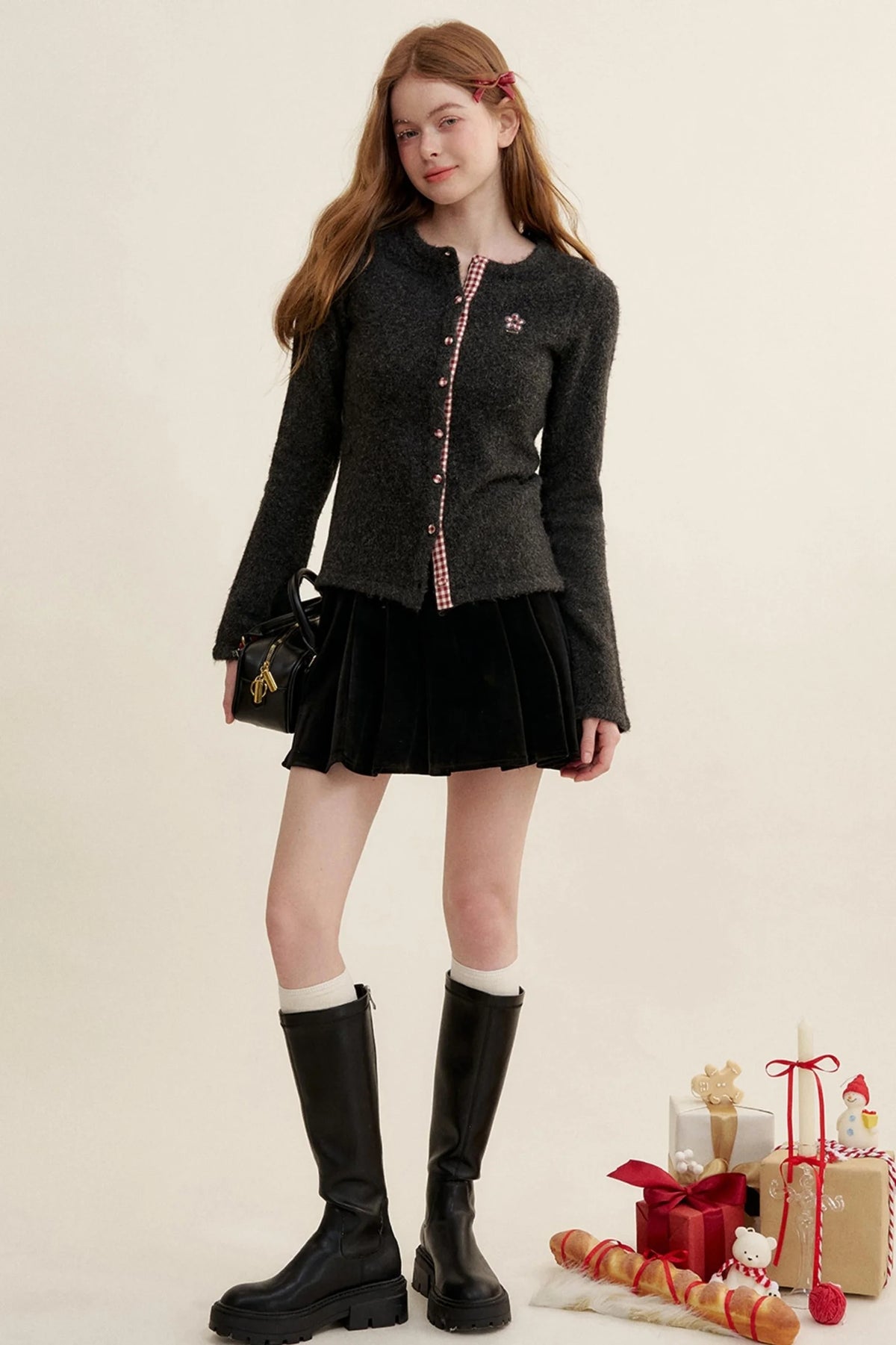 Vintage Checkered Cardigan