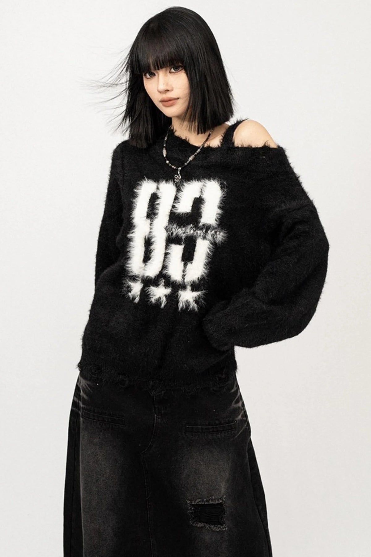 Vintage Crew Neck Knit Sweater