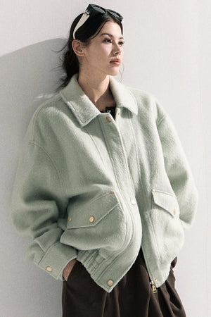 Vintage Crewneck Wool Knit Cardigan
