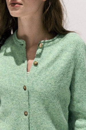 Vintage Crewneck Wool Knit Cardigan
