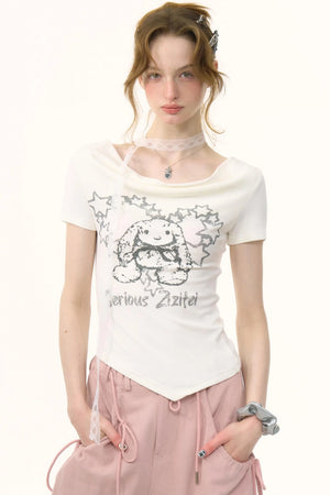 Vintage Curved Hem T-Shirt