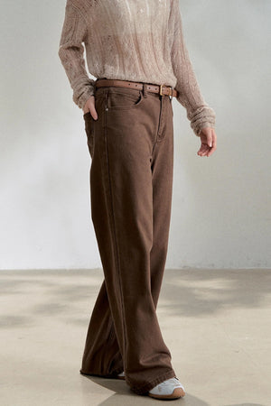 Vintage Dark Brown Straight Jeans