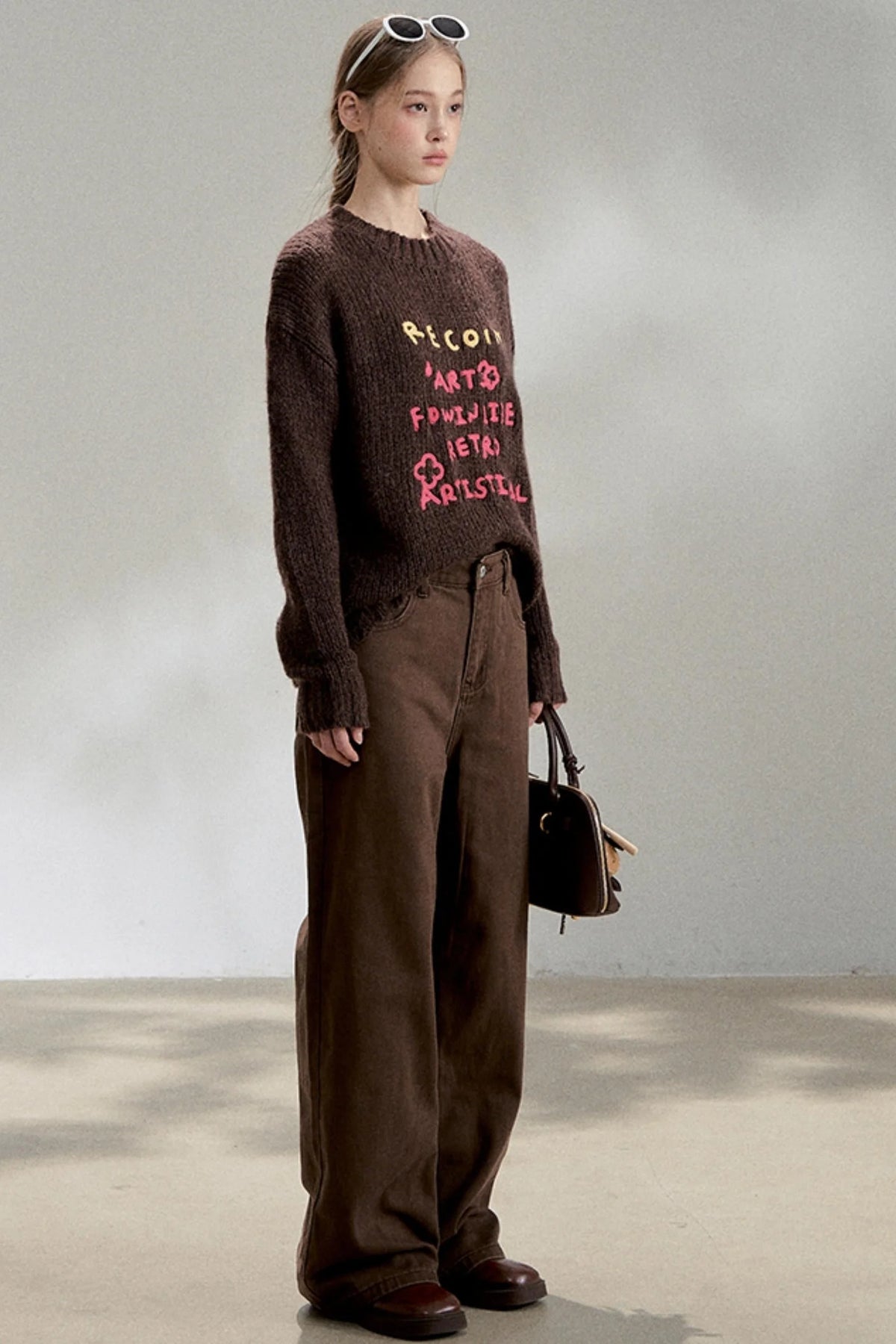 Vintage Dark Brown Straight Jeans