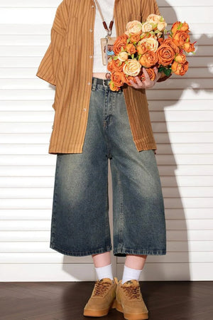 Vintage Denim Washed Shorts