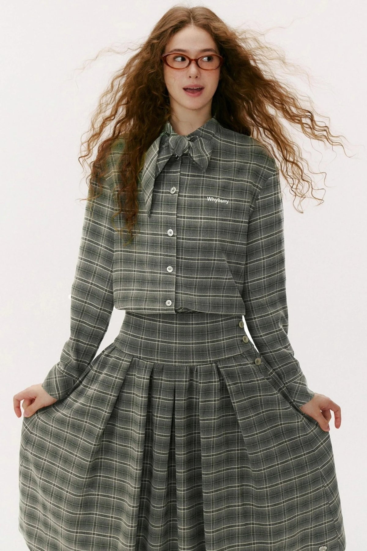 Vintage Diagonal Placket Strap French Shirt