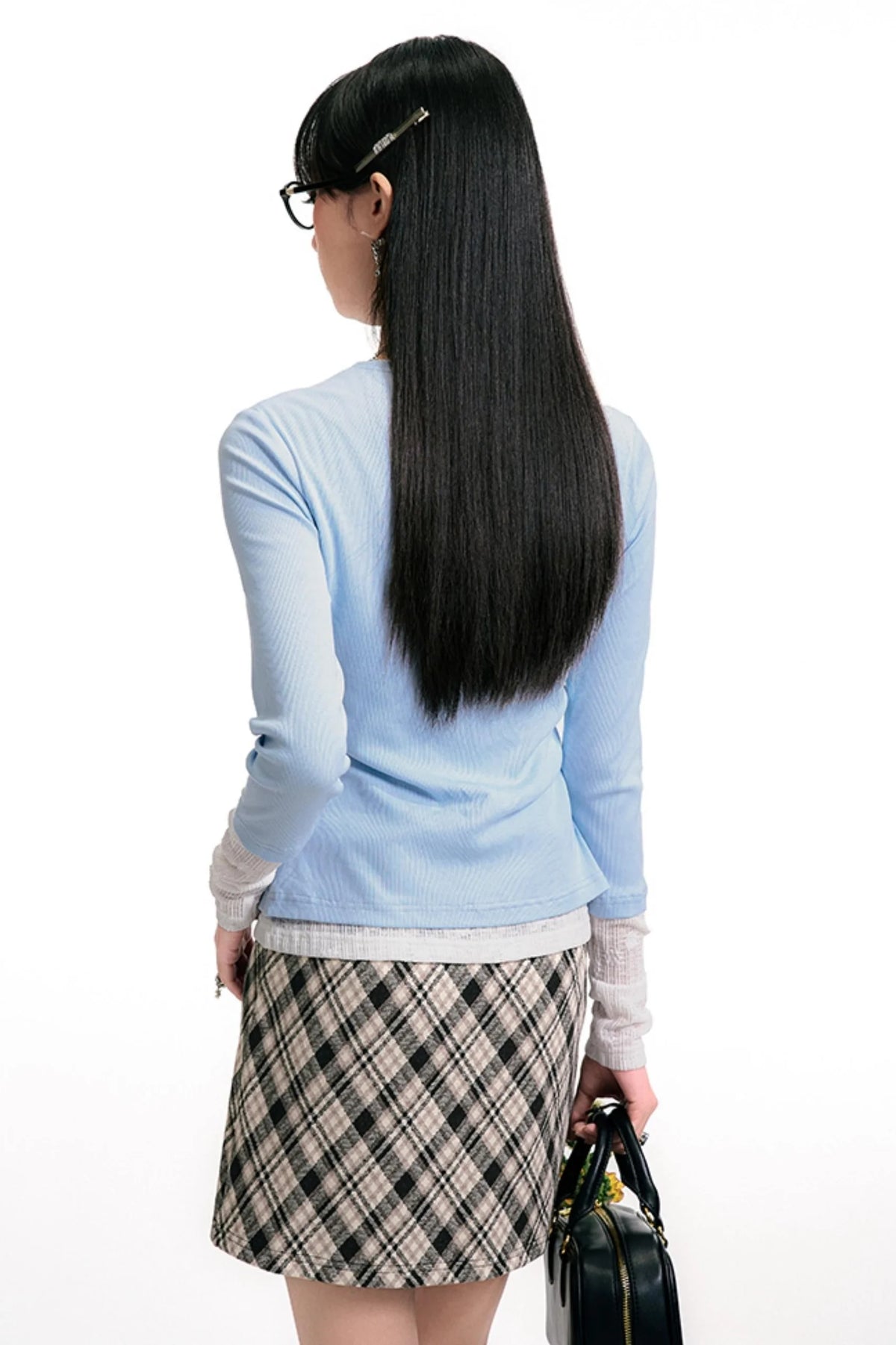 Vintage Diamond Check A-Line Skirt