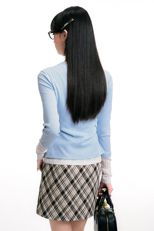 Vintage Diamond Check A-Line Skirt