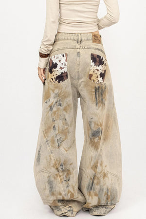 Vintage Distressed Curved Pants