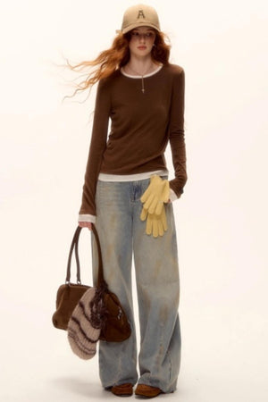 Vintage Distressed Denim Pants