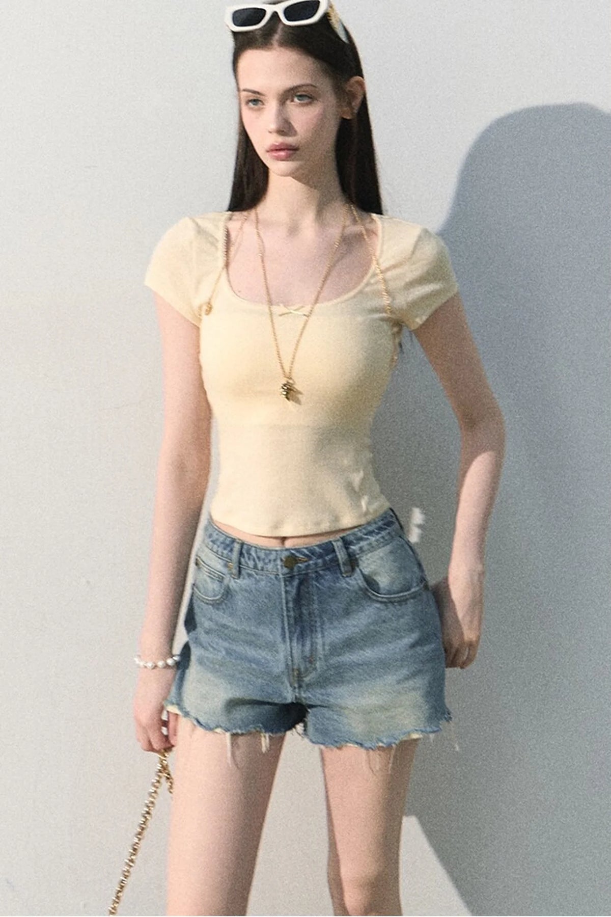 Vintage Distressed Denim Shorts