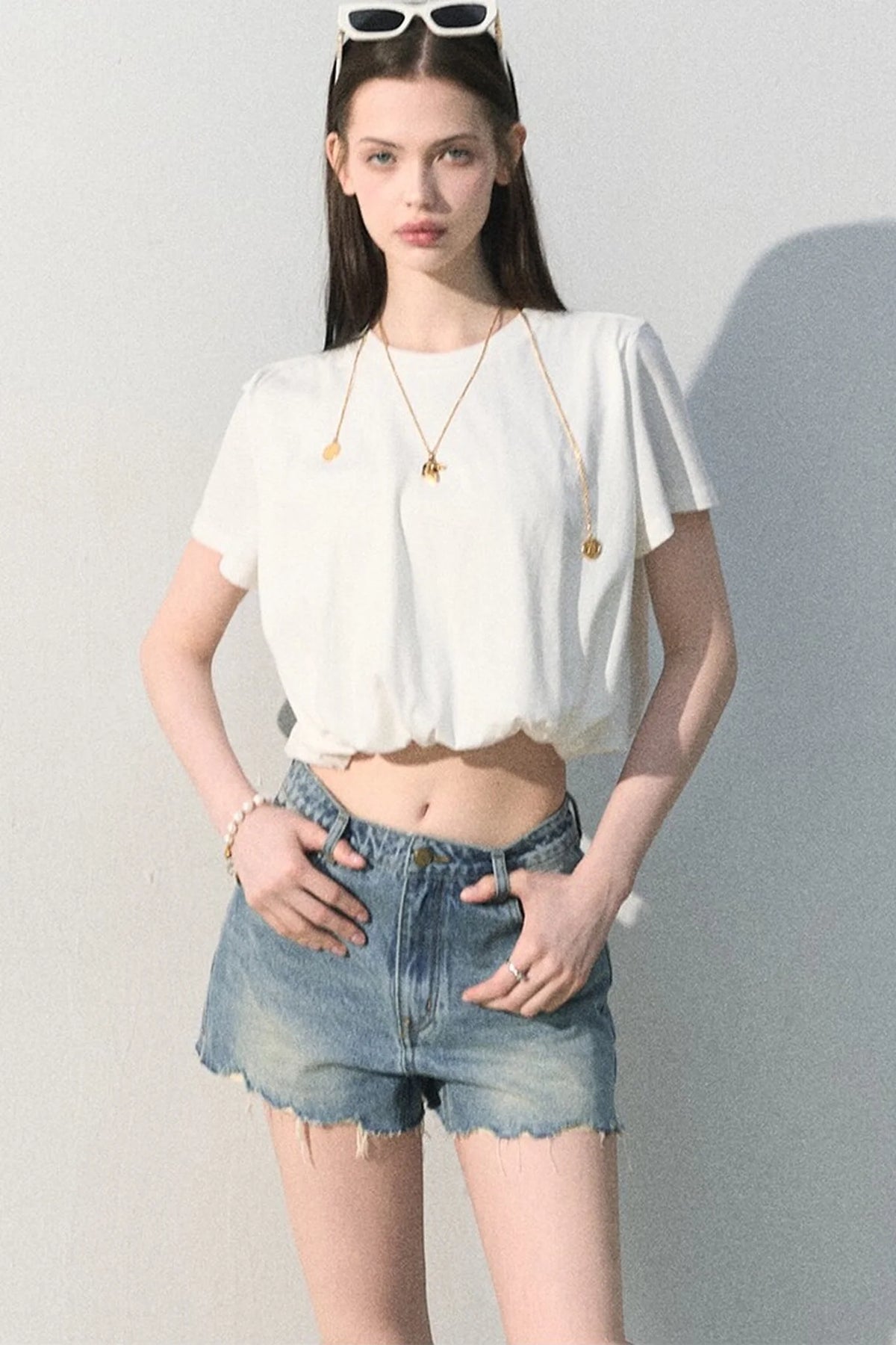 Vintage Distressed Denim Shorts