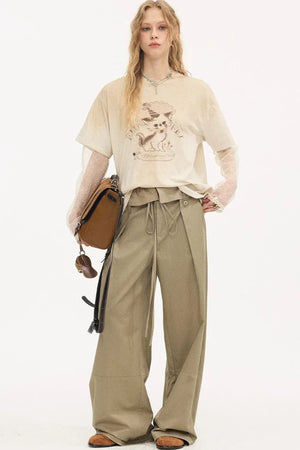 Vintage Distressed Kitten Print Tee