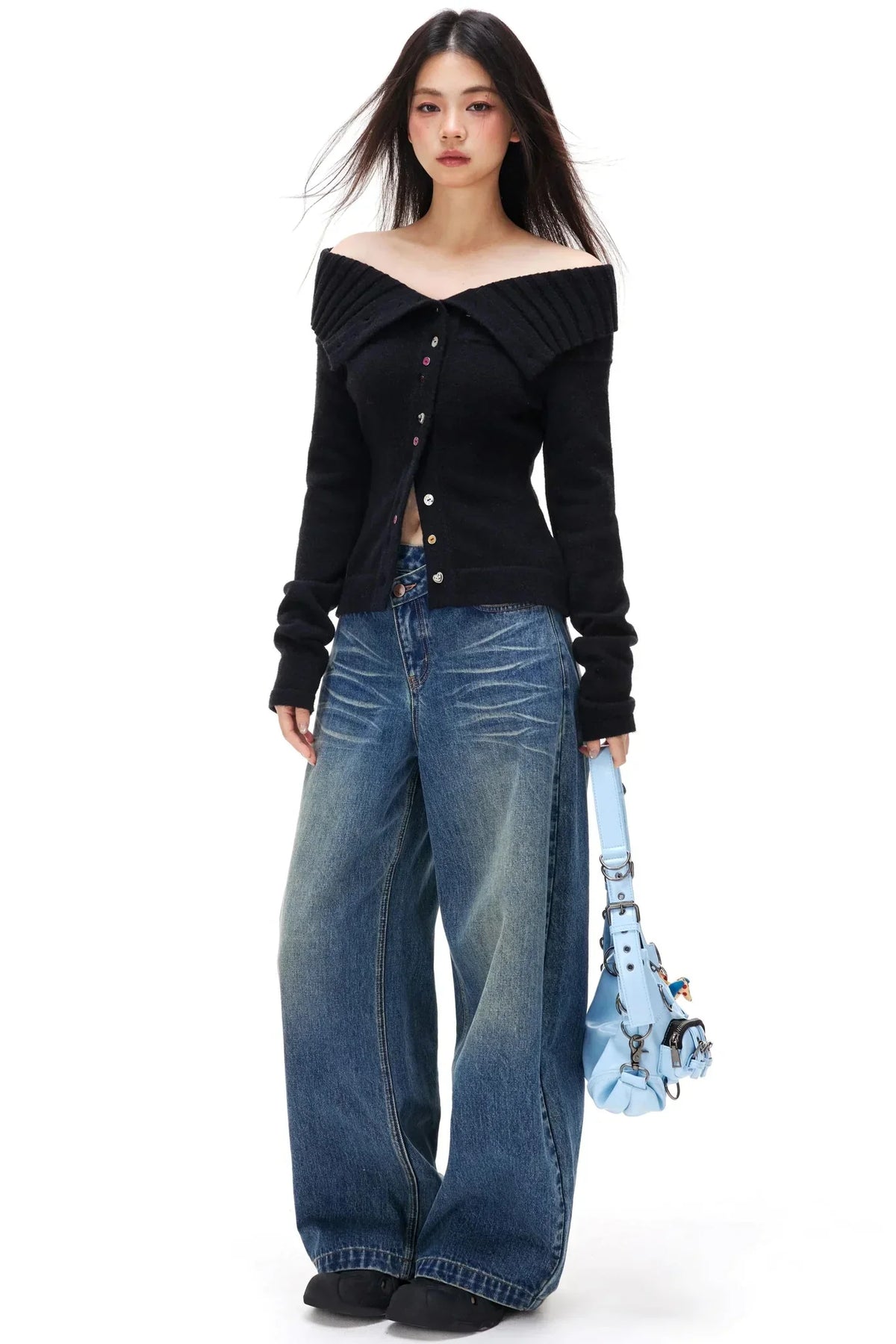 Vintage Distressed Whiskered Jeans