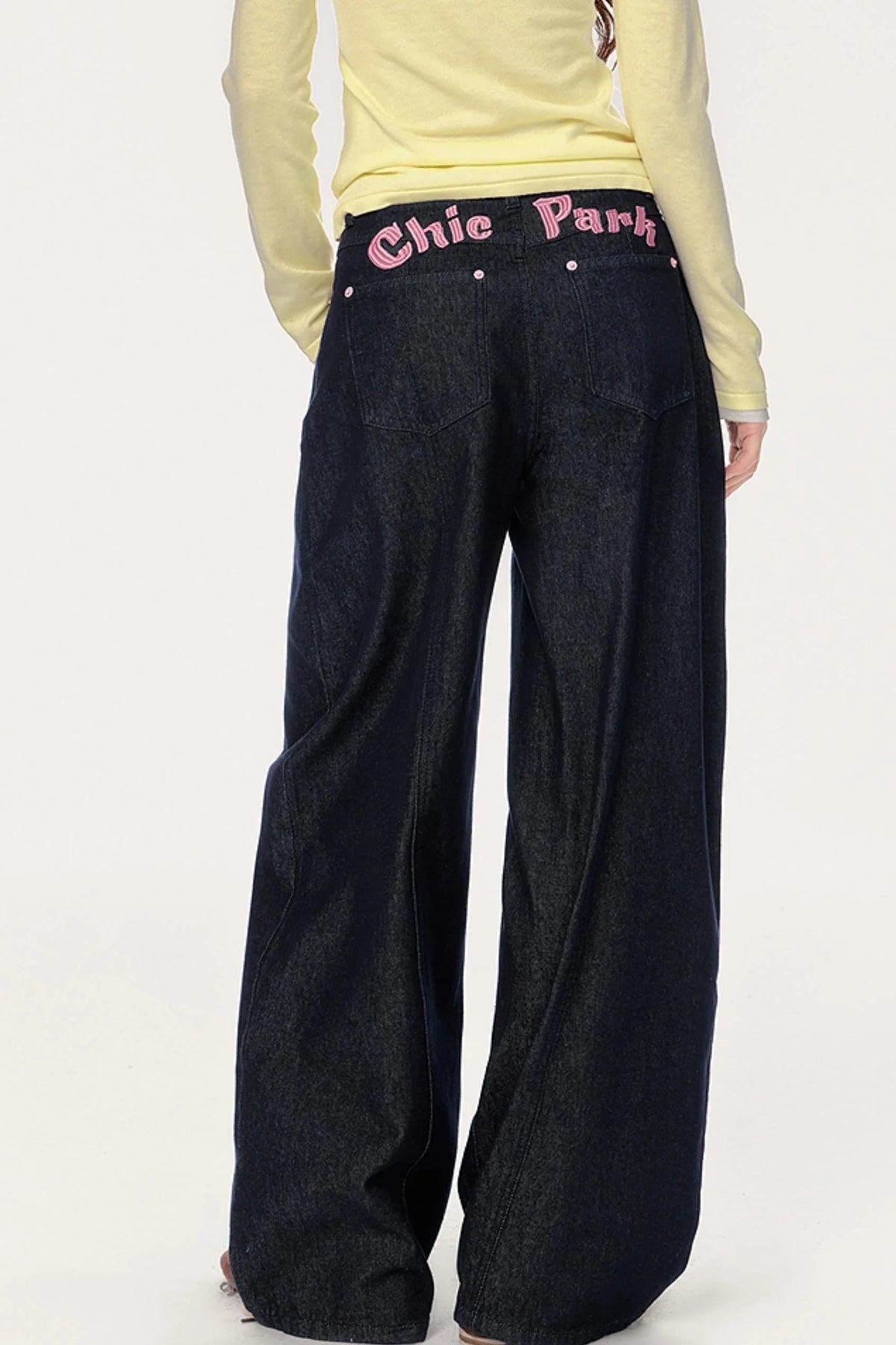 Vintage Embroidered Wide-Leg Jeans